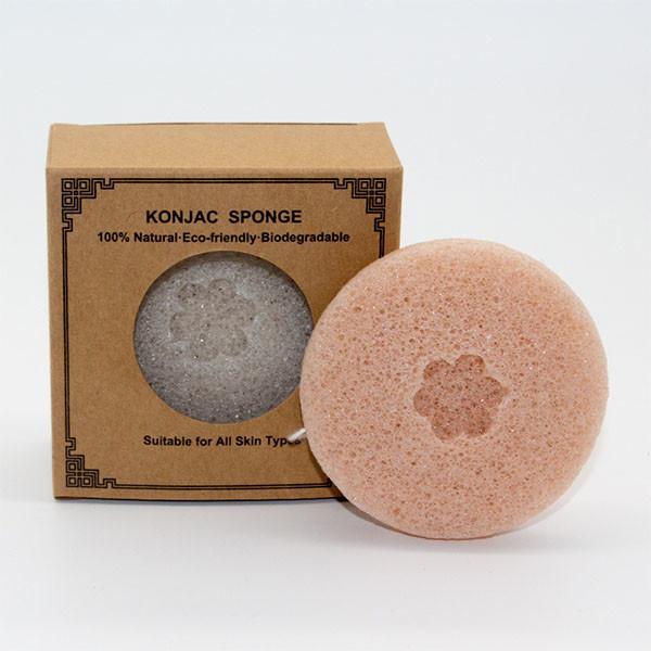 Cheap BPA Free Beauty Used Konjac Round Bath Sponge For Facial Cleaning for sale
