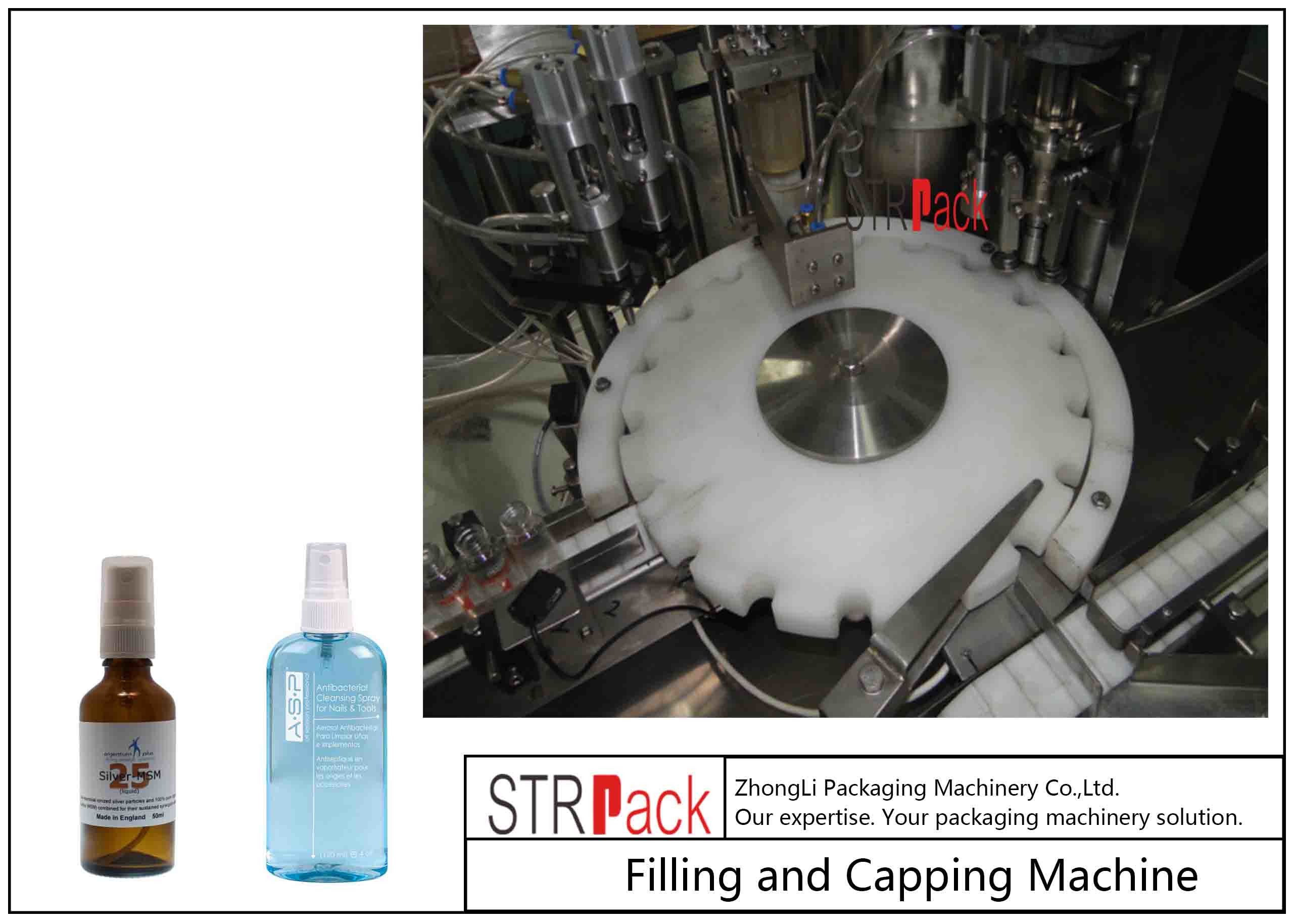 Automatic Monoblock Filling And Capping Machine , Spray Liquid Filling Capping