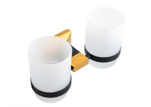Best Decorative Bathroom Accessory Double Tumbler Holder Gold Plate and Paint wholesale
