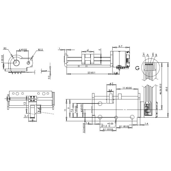 8mm Micro Stepper Motor 2 Phase 3.3V 18 Degree with Plastic Slider