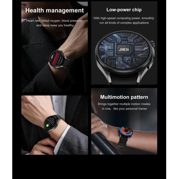 Dynamic Double Straps Outdoorsman Smart Watch 1.5" Round With Earbuds Rose Gold