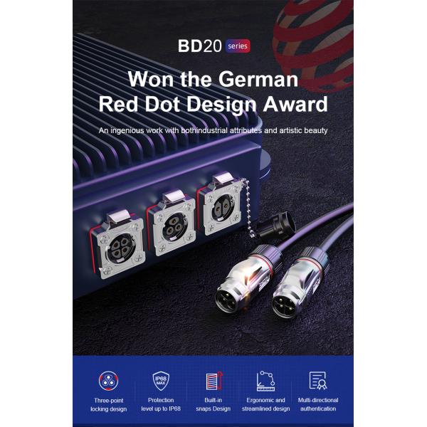 CNLINKO BD20 IP68 Industrial Waterproof Metal 7 Pin Round Male Female Connector