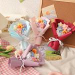Handmade Puff Stitch Mini Knit Bouquet Cute Yarn Flower Gift for Her Bestie’s