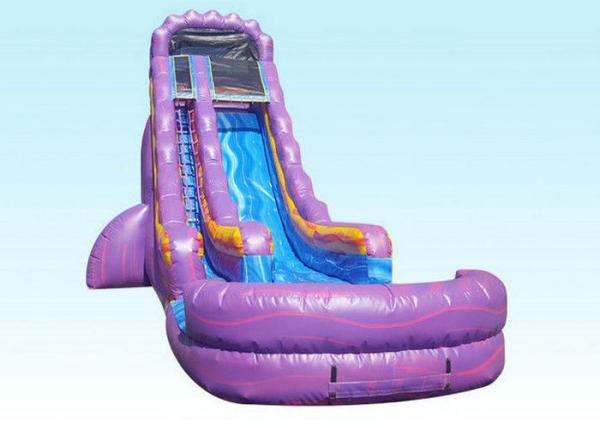 Cheap Purple Attractive Kids Inflatable Water Slide Pressure-resistance for sale
