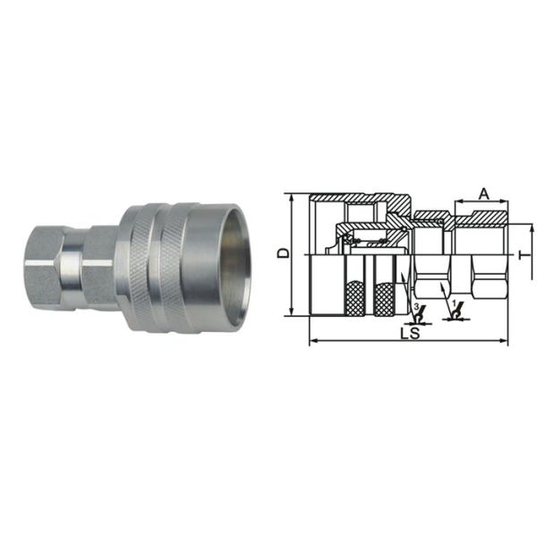Industrial Threaded Quick Connect LSQ-CVV , BSPP Thread Mini Quick Coupling