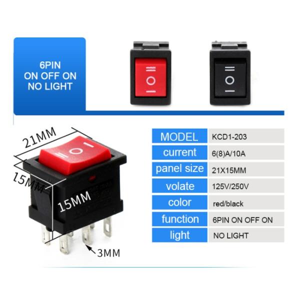 KCD4 DPST 4 - Foot Switch 250V Lighting 30A Rocker Switch