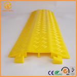 2 Ways Floor Cable Protector Ramp Light Duty Plastic Yellow Jacket Cord Cover