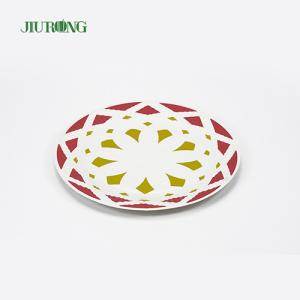 China Kraft 9inch 30cm dia Biodegradable Paper Plates Greaseproof UV Coating on sale