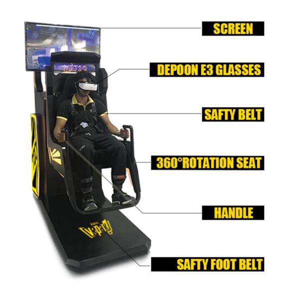 42'' Screen 360° Rotating 9D VR Cinema Roller Coaster Simulator