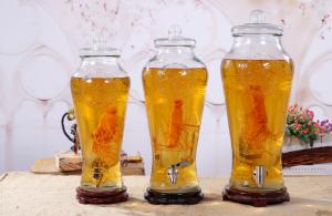 Best 10L Juice Glass Wine Pot  Glass Food Canisters , Large Glass Jar With Glass Lid wholesale