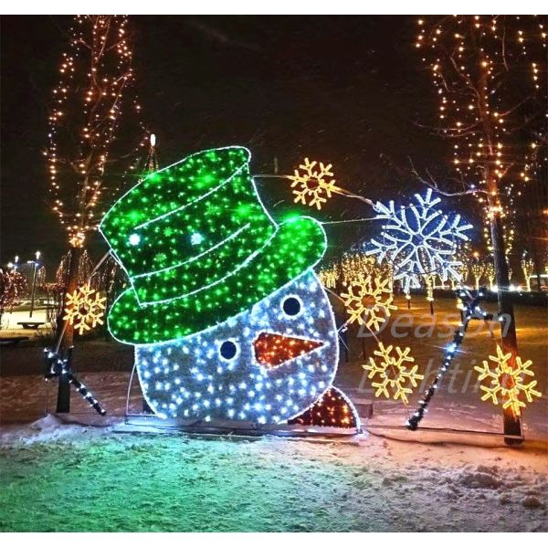 Christmas Snowman Yard Garden Decor LED Lights Display