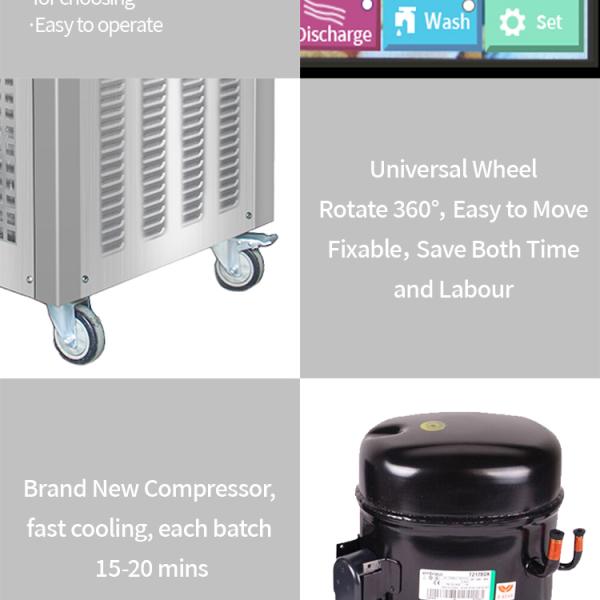 Pasterization Ice Cream Sorbet Making Batch Freezer Hard Ice Cream Machine Brazilian Acai Freezer