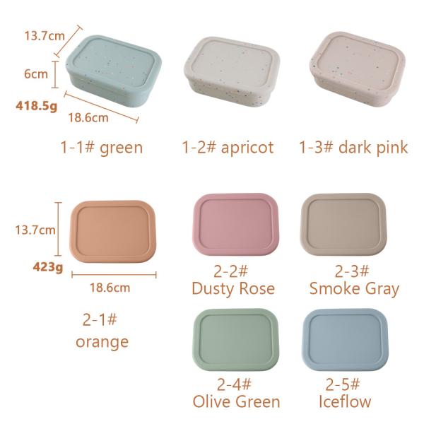 Stackable Silicone Bowl With Lid Cover Lunch Box Bento Set Microwave Safe