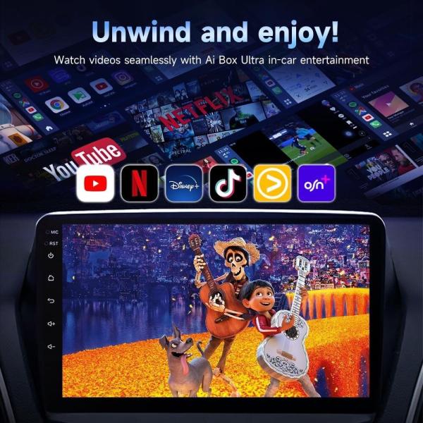 Wired Adapter Carplay Android Auto Ai Box TBox UHD USB 128GB SM6225 Bluetooth Wifi Carplay Ai Box For Apple Youtube Netflix