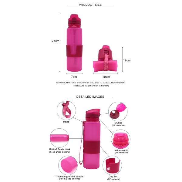 Reusable 23OZ Foldable Expandable Water Bottle For Unisex
