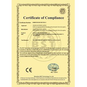 VISSONIC ELECTRONICS LIMITED Certifications