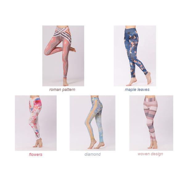OEM Custom Push Up Patterned Yoga Pants Fitness Colorful High Wasited