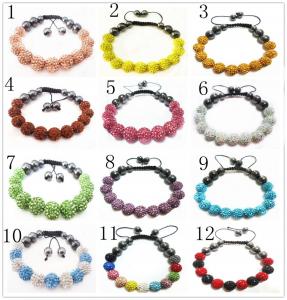 Best Customized Colorful 10mm Crystal Shamballa Beaded Bracelets For Women wholesale