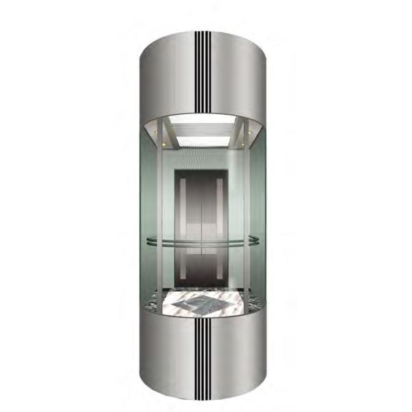 Decorative Mirror Gold Glass Elevator Observation Lift 630kg Load