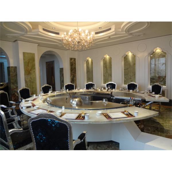 1.6m Electromagnetic Japanese Circle Teppanyaki Grill Table For Commercial
