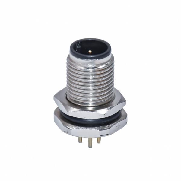 4P Circular Multipole M12 Waterproof Connectors PCB Quick Lock Type Metal Electrical Connector