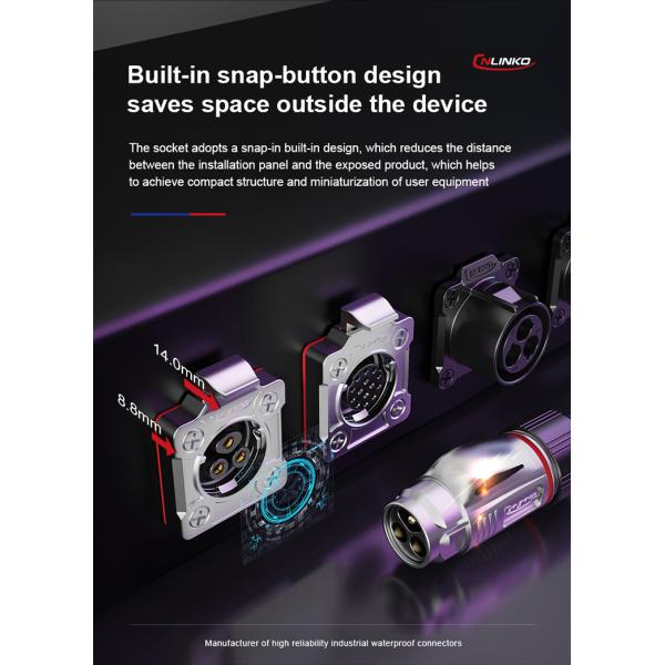 CNLINKO BD20 IP68 Industrial Waterproof Metal 7 Pin Round Male Female Connector