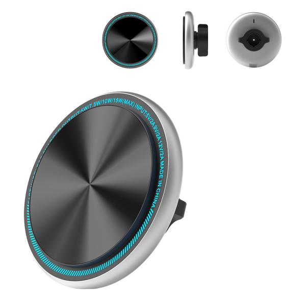 Cheap Stable And Fast Charging Metal Car Phone Holder With Strong Magnetic Suction And Customizable Running Light for sale