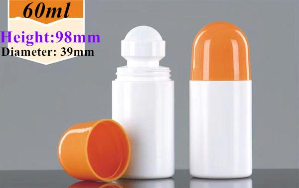 Cheap 30ml 50ml HDPE Plastic Empty Deodorant Essential Oil Roll on plastic Bottle body odor Perfume plastic Roller on Bottle for sale