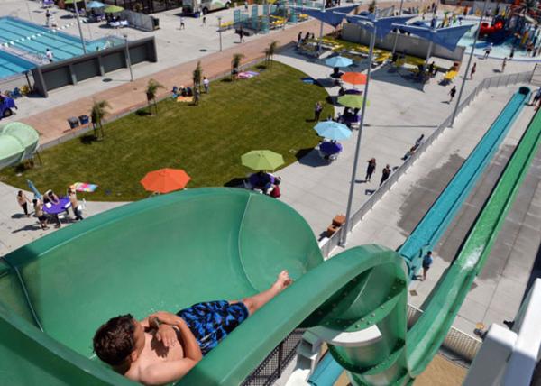 Cheap Safe Big Water Slides / Swimming Pool Tube Slides For Water Playground Equipment for sale