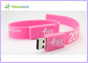 China Pink Silicon Wristband USB Flash Drive Silicon bracelets USB Flash Memory , Multi Color USB 2.0 Bracelet Memory Stick on sale