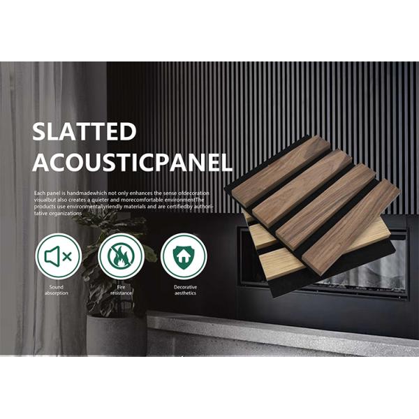 Fr MDF PET Customizable Wood Slat Acoustic Panels for Office Building