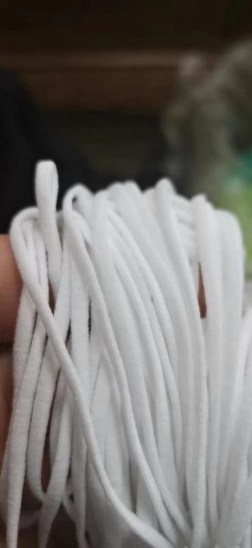 Cheap White Earloop Elastic Cord For Custom Hospital Face Masks 4mm Plain for sale