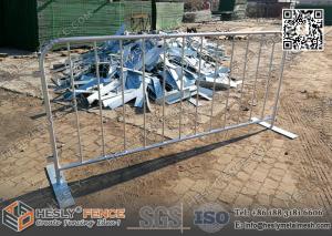Best Flat Steel Base Crowd Control Barrier Fencing made from galvanised steel pipe | 1.1X2.2m | AS4687-2007 wholesale