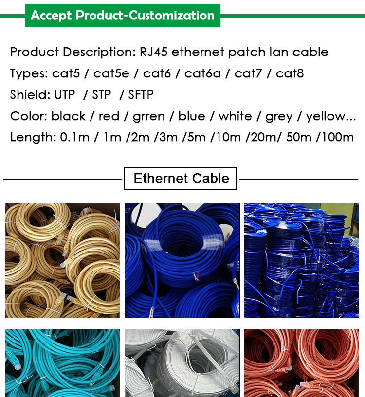 OEM 1M 3M 5M UTP FTP STP SFTP Shield Cat5 Cat5e Cat6 Ca6a Cat7 RJ45 Communication UV Lan Network Ethernet Patch Cable