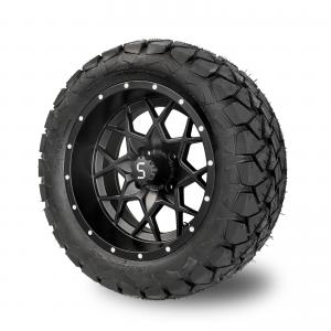 China Matte Black 14'' Golf Cart Wheel Tire Combo 22x10-14 Lifted All Terrain on sale