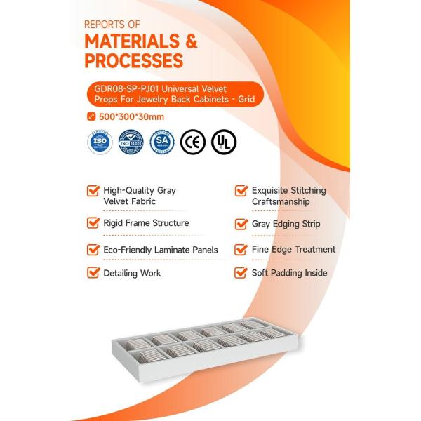 GDR08-SP-PJ01 Retail Display Shelf with Gray Velvet Fabric and Portable Design for Personal Makeup Bag