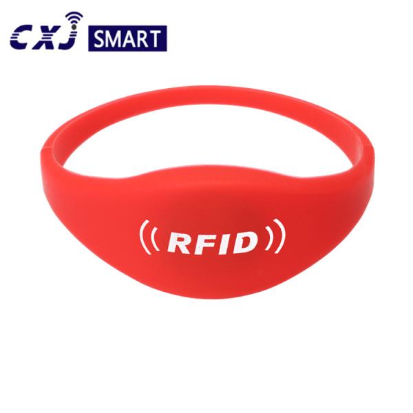 Waterproof RFID NFC Bracelet , NFC Silicone Wristbands For Access Control