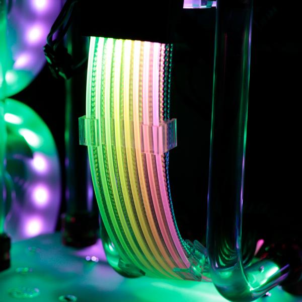 8-Pin RGB PSU Extension Cable Kit GPU Addressable ARGB Extension Sleeved Cable Kit Custom Power Supply Braided For Case