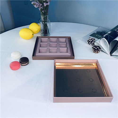 Luxury Square Brown Portable Dessert Packaging Boxes