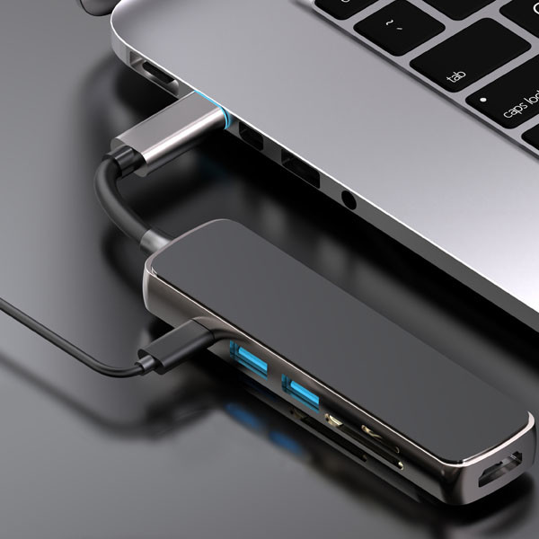 5Gbps USB C Hub Docking Station HDMI Adapter 55W Lead Free