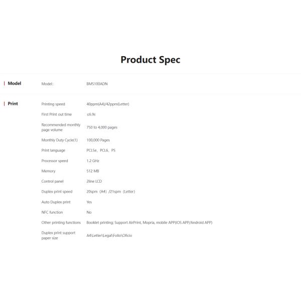 Pantum BM5100ADW/BM5100ADN/BM5105FDN/BM5100FDN/BM5105ADN/BM5100ADN Mono Laser Printer