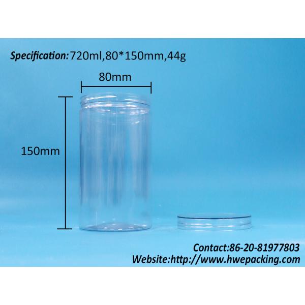 Bpa Free Clear Screw Cap Transparent Round Shape PET Plastic Candy Cookies Nuts Jar