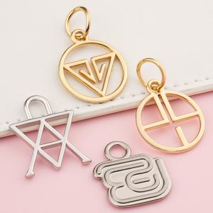 Best Fashionable Hanging Metal Logo Round Gold Plated Handbag Hang Tag for Bag wholesale