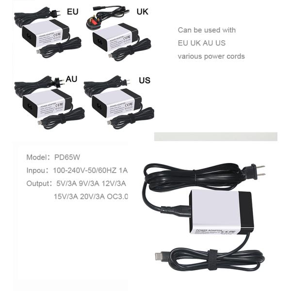 Universal Iec C6 Input Type C Laptop Charger With 45W Output And Quick Charge 3.0