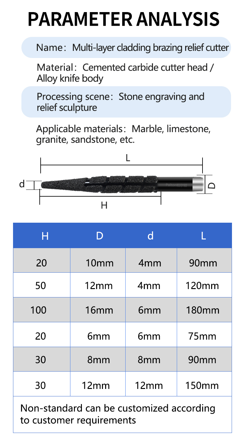 50mm TiCN Coated CNC Diamond Cutter Tool Engraving Stone Router Bits For Granite Marble