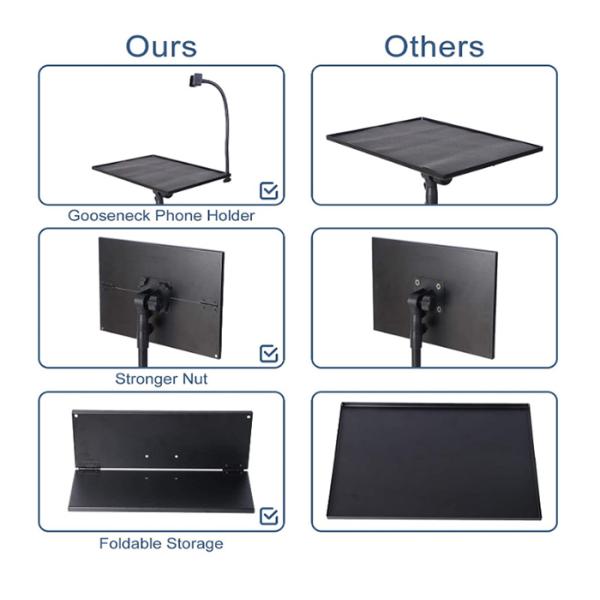 Movable Adjustable Book Laptop Floor Standing Tablet Stand With Wheels