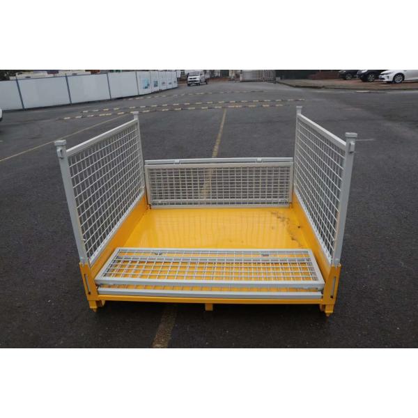 Material Box Warehouse Storage Pallet Box Storage Mesh Bins Customized Powder Coating