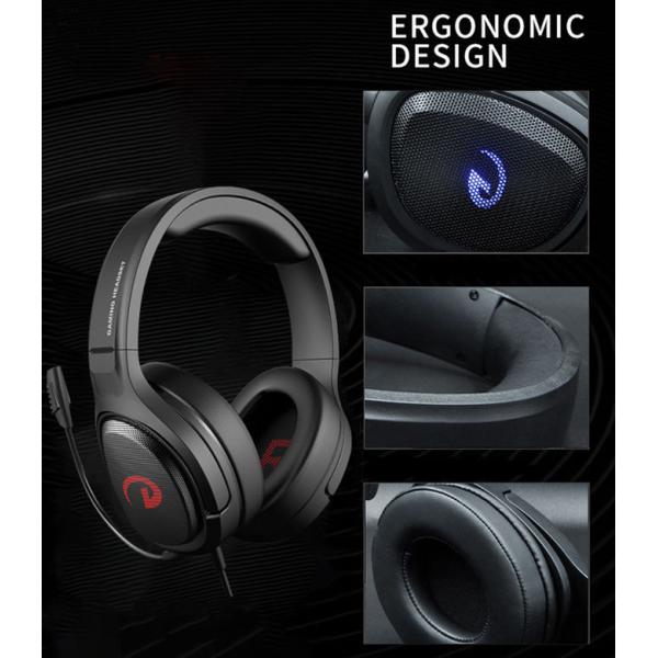 Detachable Mic Illumination Gaming Headset Rgb 2.2M Cable