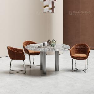 Best 20mm Thick Sintered Stone Dining Table 180cm Silver Stainless Steel wholesale
