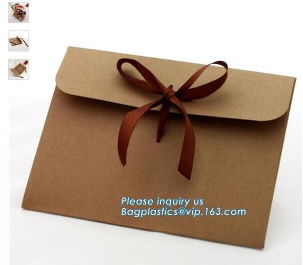 Custom design A4 A5 A6 paper kraft gift brown envelope with string,wedding invitation fancy kraft paper foil envelopes